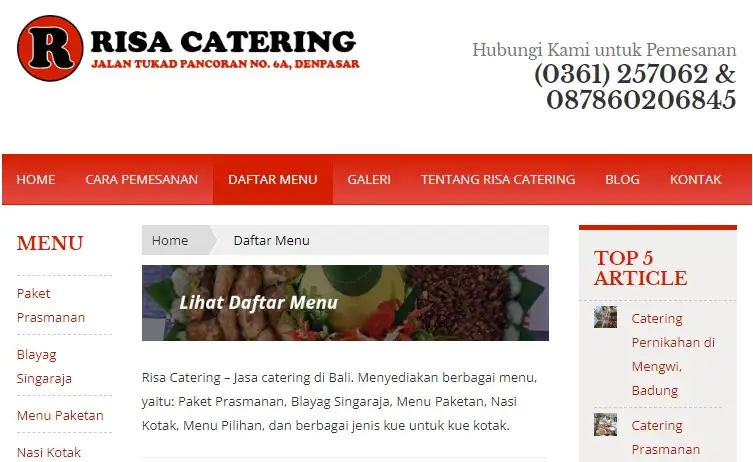 5. Risa Catering, Catering Bali